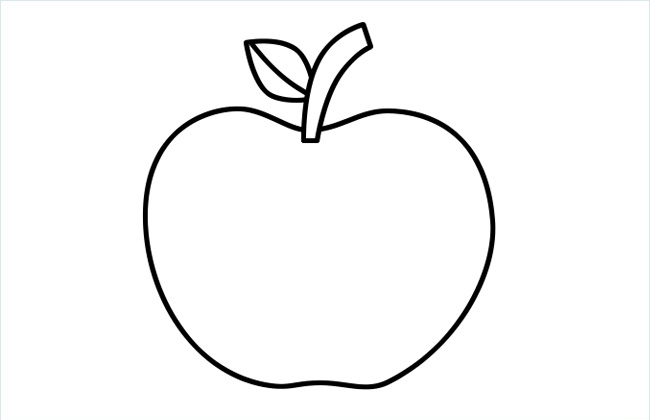 苹果简笔画 水果简笔画 哇图网 苹果简笔画图片 苹果简笔画的画法步骤