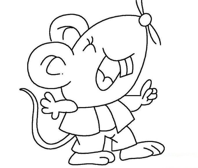 哇图网 老鼠简笔画 动物简笔画图片 可爱小老鼠简笔画