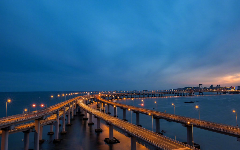 大连星海湾跨海大桥风景桌面壁纸(4)