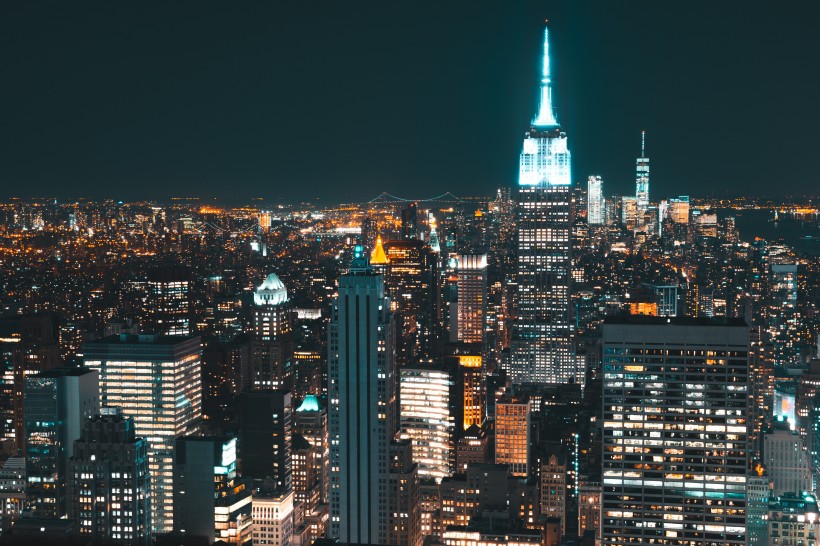 点击大图看下一张：美国纽约曼哈顿建筑风景图片