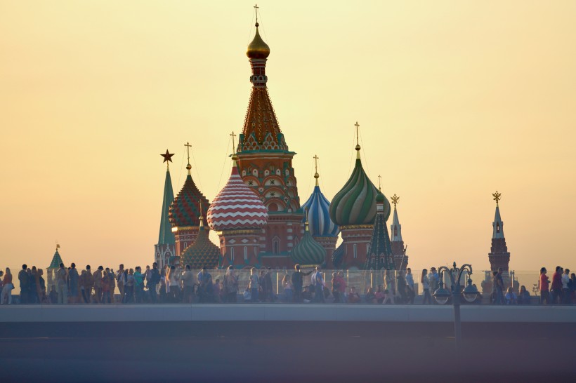 点击大图看下一张：俄罗斯圣瓦西里大教堂建筑风景图片