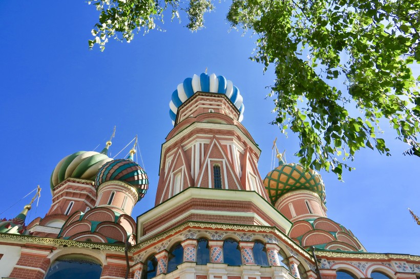 点击大图看下一张：俄罗斯圣瓦西里大教堂建筑风景图片