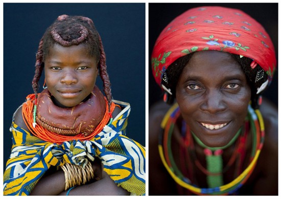 点击大图看下一张：非洲部落用牛粪打造“乌贼”式发型