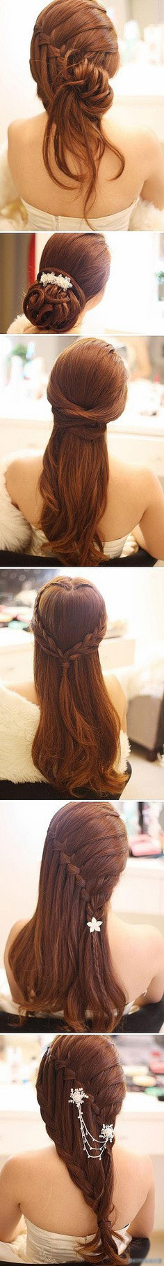 点击大图看下一张：最新款唯美韩式新娘编发发型，准新娘一定要看哦！