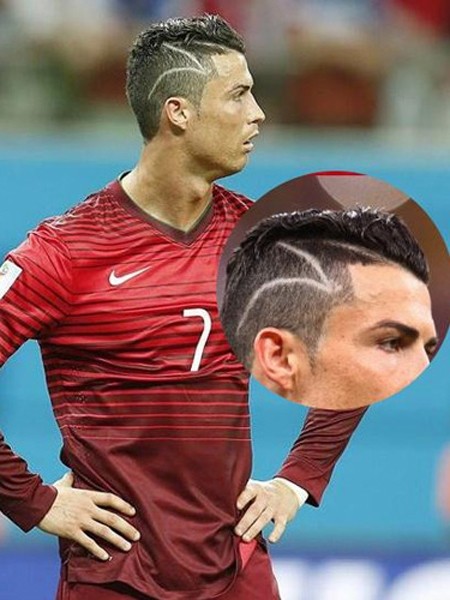 点击大图看下一张：C罗新发型，2014年6月21日在世界杯的备战训练上，C罗以新发型示人，瞬间成为了焦点，而这个发型是非常有意义，为了助力一位脑部畸形的小患者。