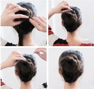 点击大图看下一张：Step4：把松散的头发都要固定好，另一边也是如此，全部固定上去也后，一款甜美的丸子花苞头就完成拉，很简单又很减龄对不对。