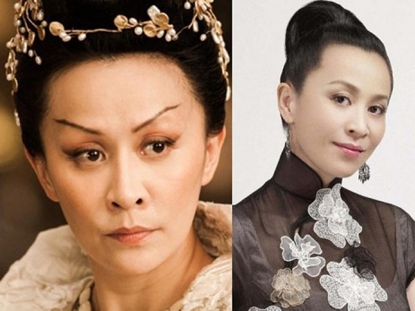 点击大图看下一张：刘嘉玲“古今”发型对比。