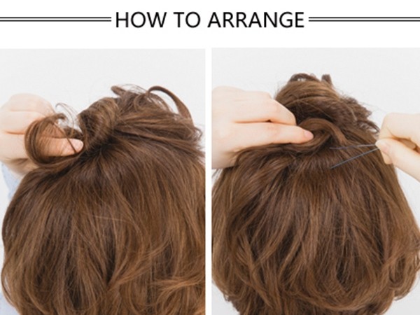 点击大图看下一张：step 3：稍微的扭转一下刘海发束，并抽出发丝营造蓬松感。step 4：用黑色发卡先固定头发，最后戴上发卡就完成。