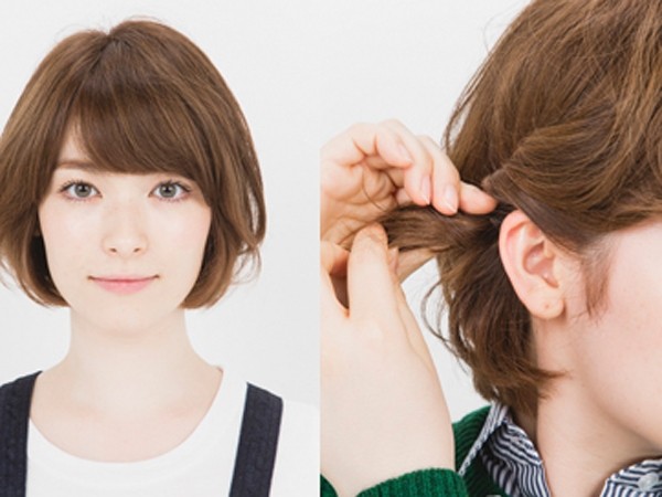 点击大图看下一张：step 1：扎发之前将头发梳理柔顺。step 2：用卷发棒将头发弄卷曲，然后将鬓角的头发向耳后进行扭转。