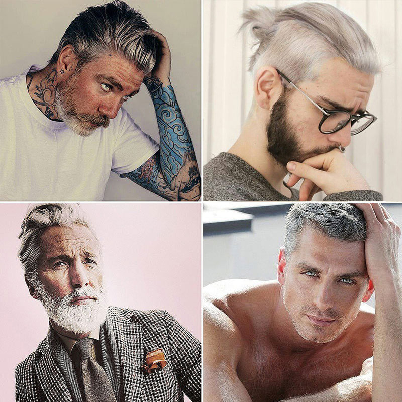 点击大图看下一张：如今，白、灰色的发型已成为一种经典，所有时尚达人都对银色趋之若鹜。而当一个男人留起银色短发时，或性感或沧桑，总之魅力难挡！下面就让我们一起来欣赏一下那些留着银灰色发型的男神吧！