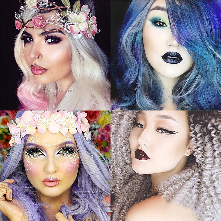 点击大图看下一张：Instagram的用户真会玩，彩虹般的头发竟然美得如此诡异！