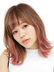 日本女士最流行发型图片 浅酒红色中长发超吸眼[6P]