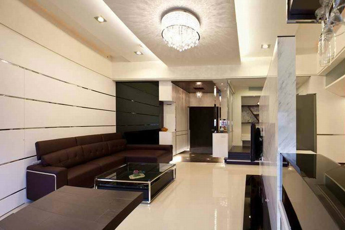 点击大图看下一张:113平两户打通混搭风装修效果图