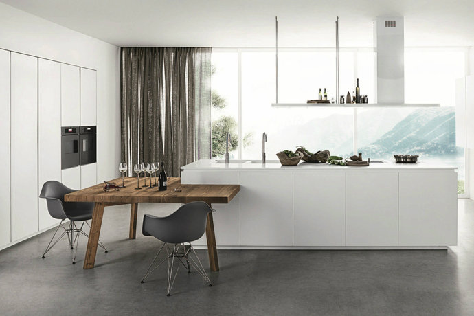 点击大图看下一张：欧式简约风格大户型厨房设计图赏