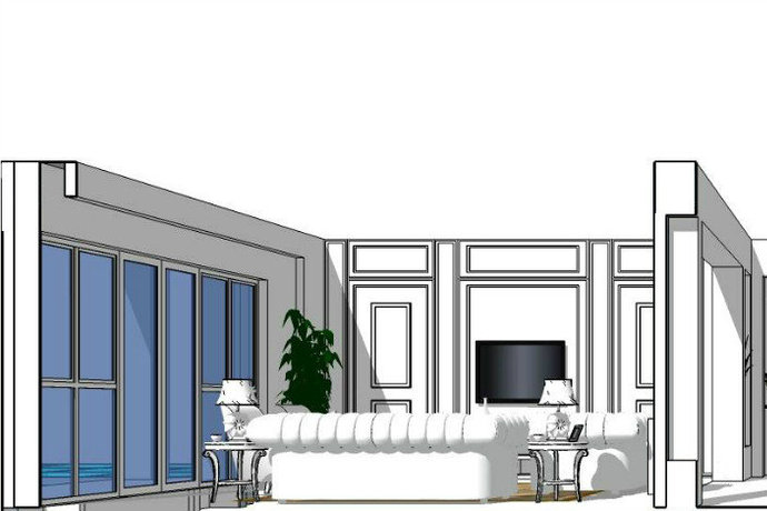 点击大图看下一张：新古典奢华风格别墅客厅装修效果图