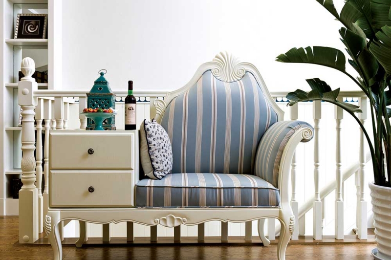 点击大图看下一张：地中海精致浪漫复式楼装潢设计案例