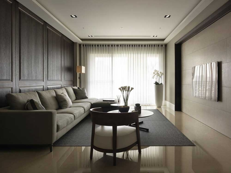 点击大图看下一张：极致简约日式风格素雅两居室装潢设计案例