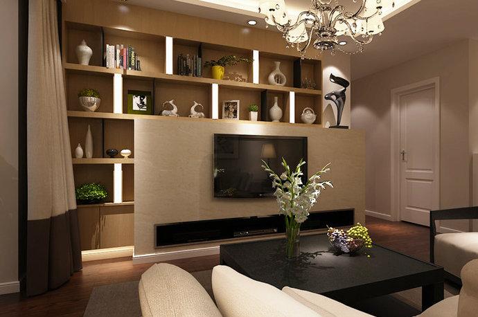 点击大图看下一张：舒适现代简约风格两居装修设计欣赏