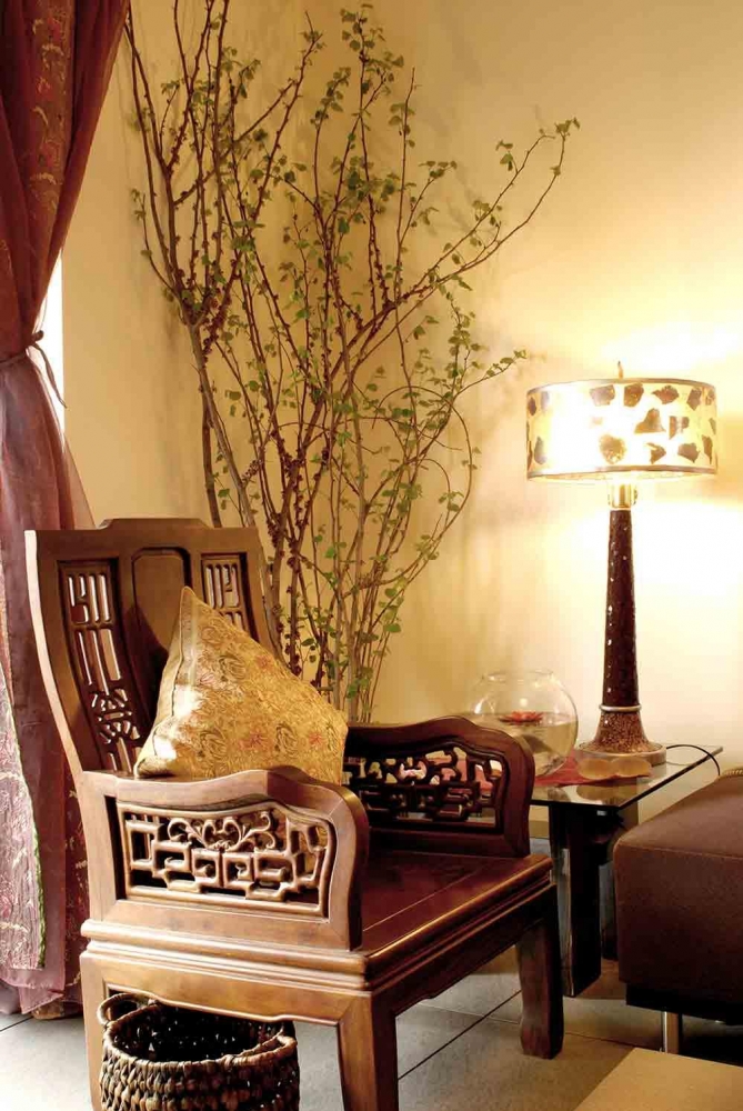 点击大图看下一张:雅致大方中式风格两居装修效果图