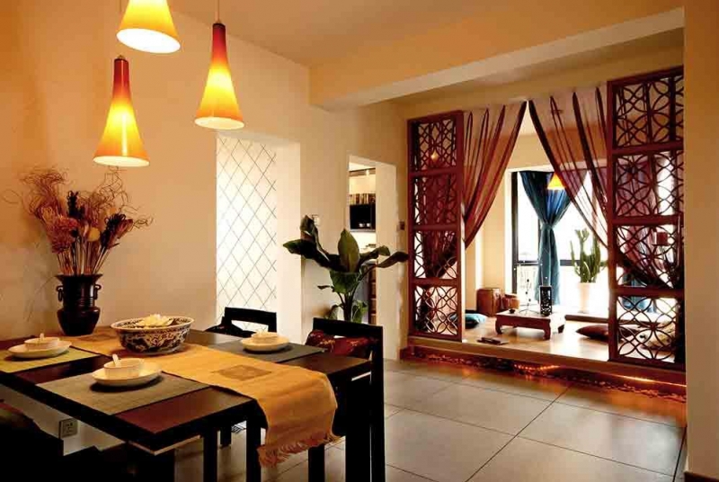 点击大图看下一张:雅致大方中式风格两居装修效果图