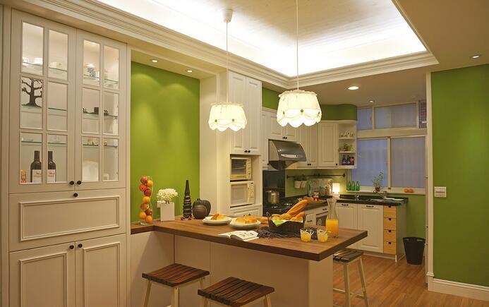 点击大图看下一张：温馨雅致美式106平三居装修设计欣赏