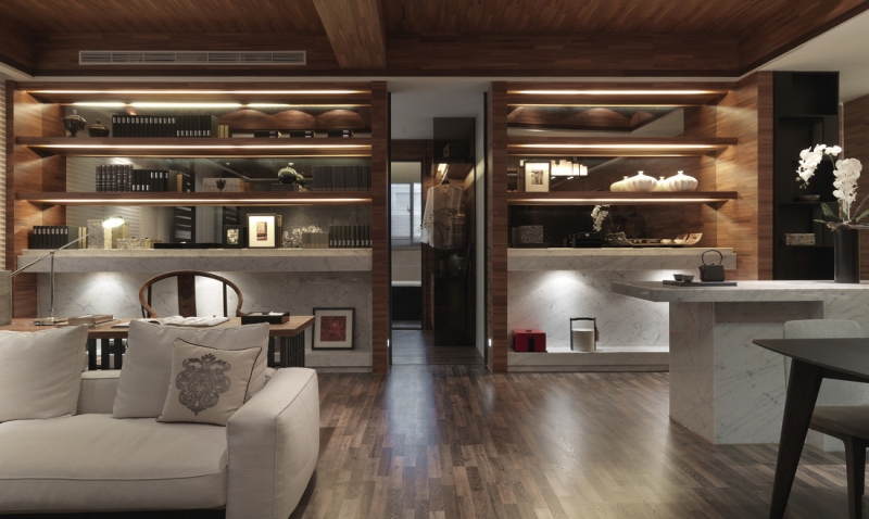 点击大图看下一张：简洁雅致中式风格三居室装修案例