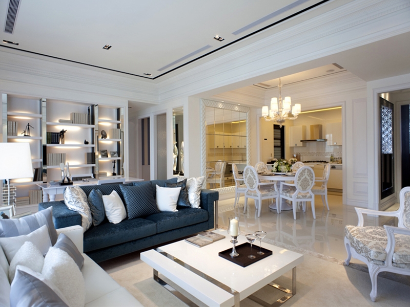 点击大图看下一张:醇品人生简约雅致三居装潢样板案例