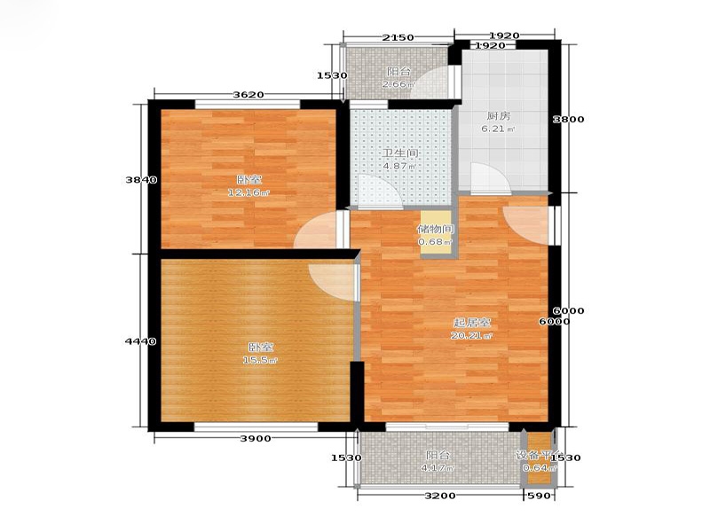 点击大图看下一张：95平优雅温馨欧式两室两厅参考案例