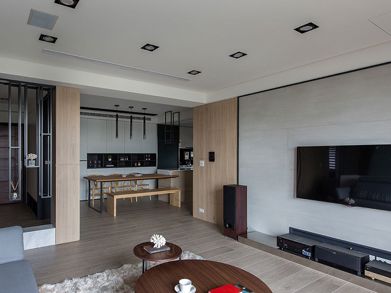 点击大图看下一张：极简主义简约风格四居室内效果