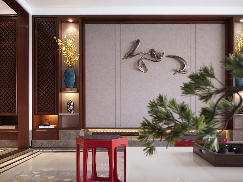 点击大图看下一张：200平宁静中式四室两厅装修美图欣赏