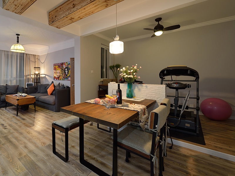 点击大图看下一张：简约工业风个性两居小户型设计欣赏