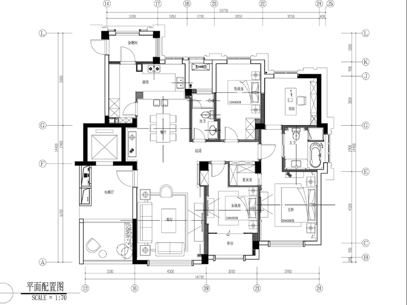 点击大图看下一张：新中式现代风格四室两厅设计欣赏