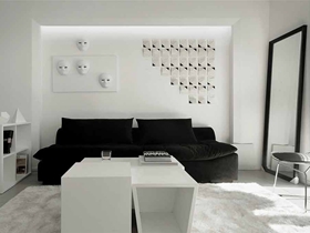 黑白极简主义风格两居室装修案例