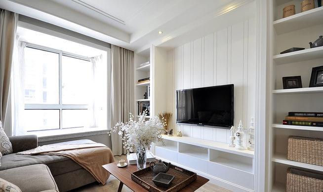 点击大图看下一张：美式现代质感82平两居室装修案例