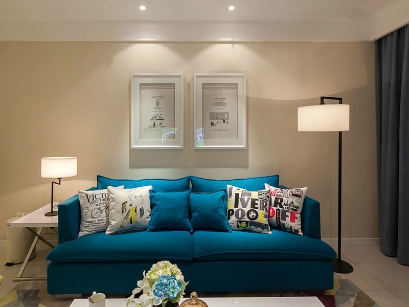 点击大图看下一张：2016创意布置83平简约两室一厅装修图集