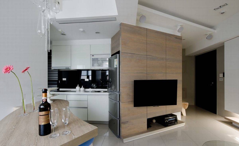 点击大图看下一张：现代素雅时尚小户型设计装修展示