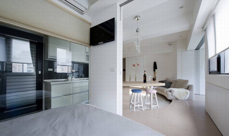 点击大图看下一张:现代素雅时尚小户型设计装修展示