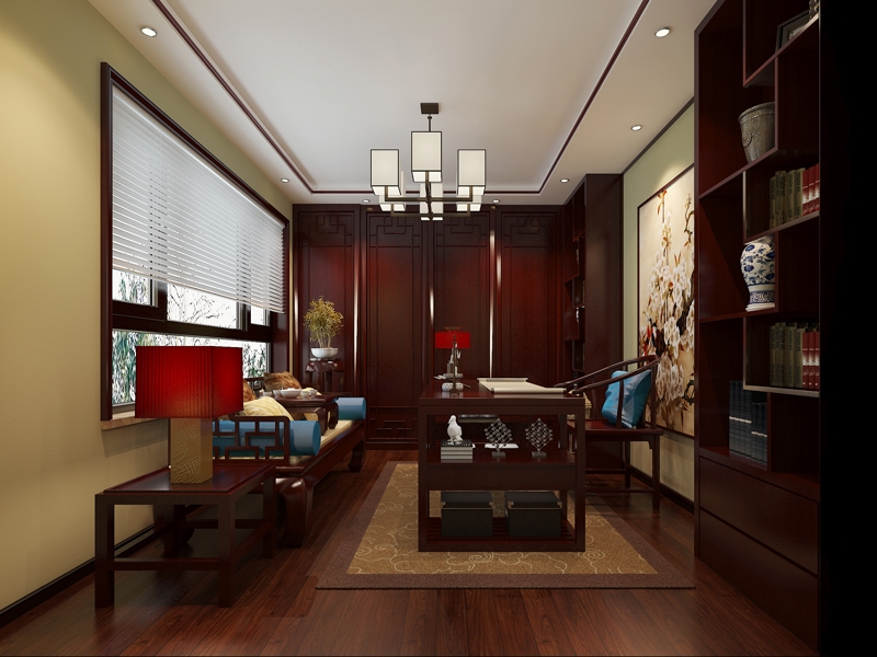 点击大图看下一张：古典韵味中式三居室设计图集