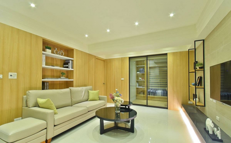 点击大图看下一张：清新舒适简约风格两室一厅装饰布置