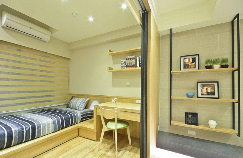 点击大图看下一张：清新舒适简约风格两室一厅装饰布置