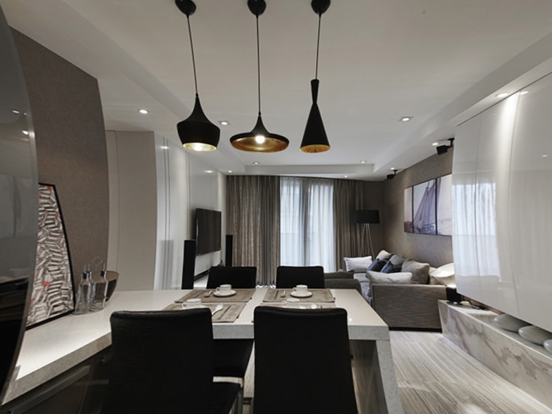 点击大图看下一张:90方简约现代风格两居装修案例