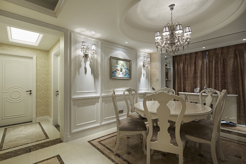 点击大图看下一张：浪漫精致欧式145平四居室装修效果图