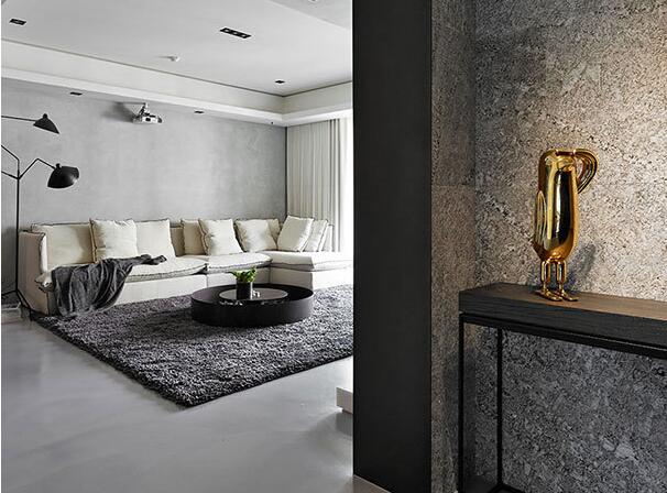 点击大图看下一张：现代风格多元素材二居室装潢实例