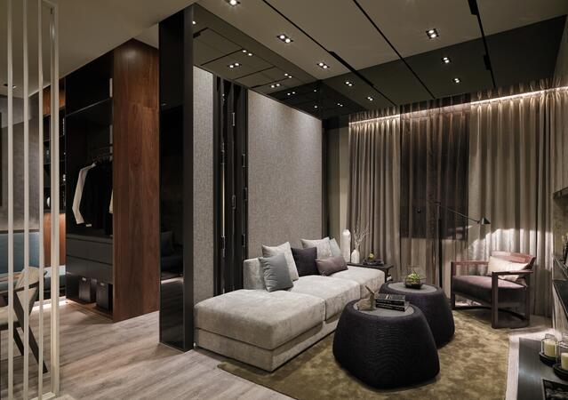 点击大图看下一张：现代休闲意境二居室装修效果图集