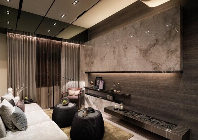 点击大图看下一张:现代休闲意境二居室装修效果图集