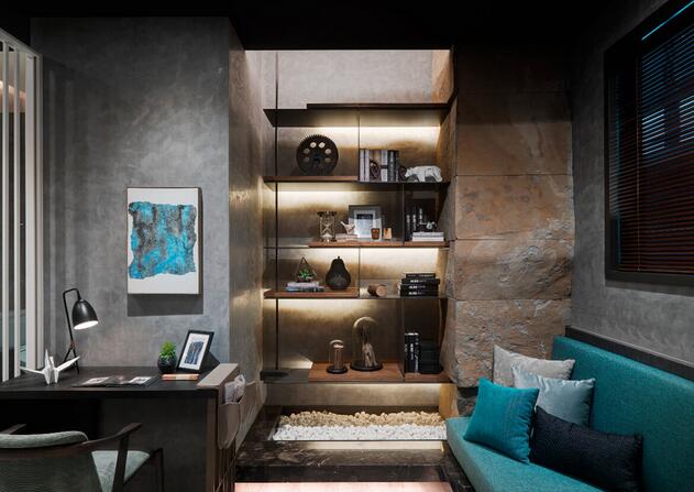 点击大图看下一张：现代休闲意境二居室装修效果图集