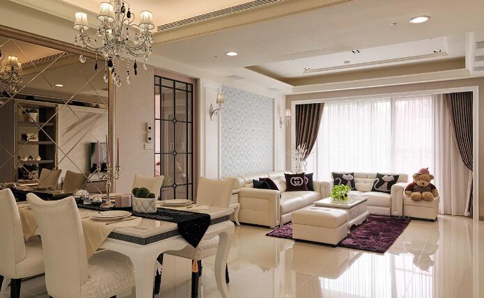 点击大图看下一张：2016现代新古典主义两居装修效果图展示