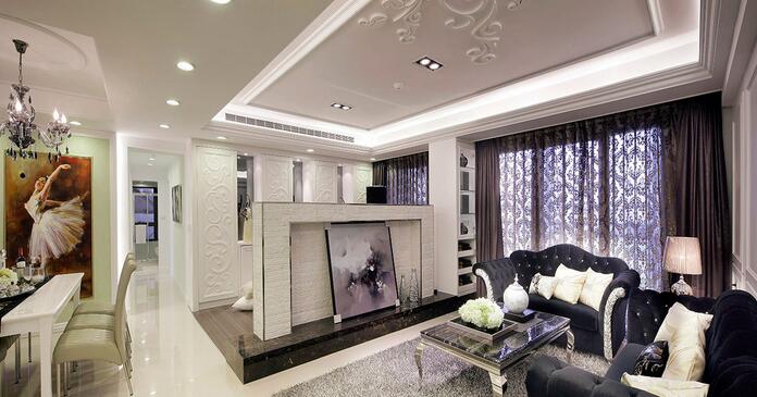 点击大图看下一张：130平新古典主义三居装修案例