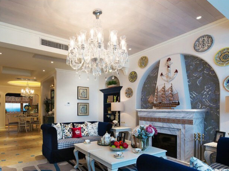 点击大图看下一张:蓝色系美式休闲二居室装修案例欣赏