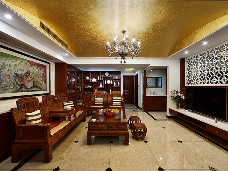 点击大图看下一张：中式风格古典二居室装修图集